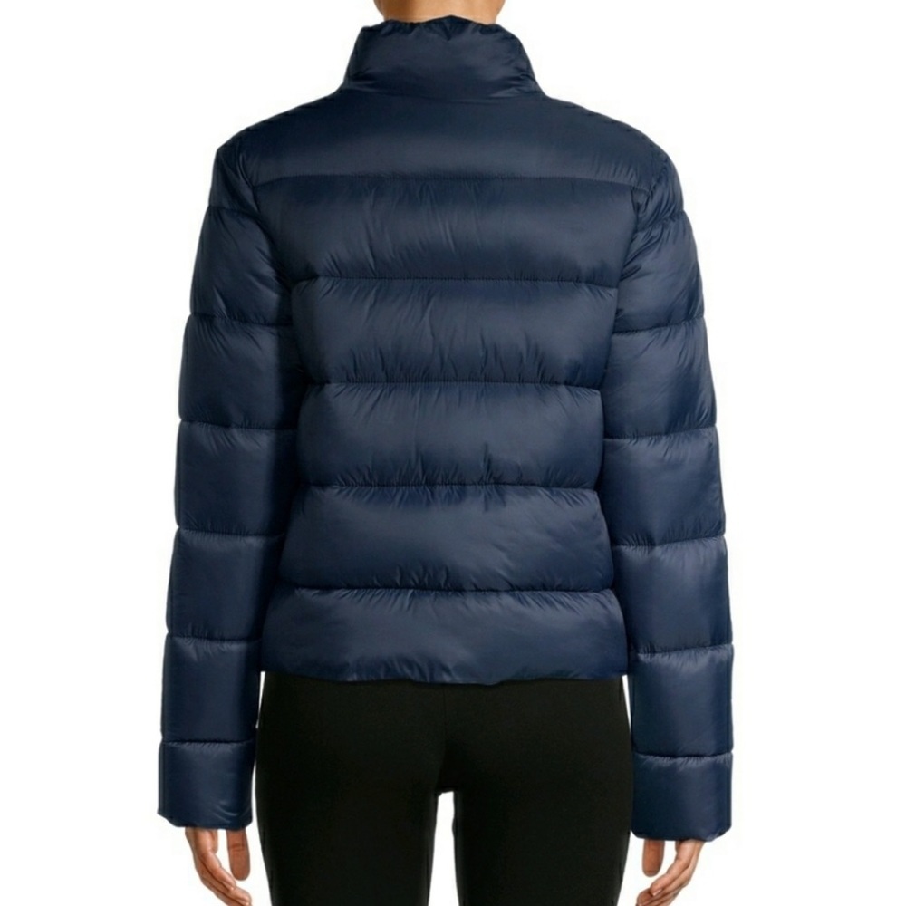 New Navy‎  Blue Cropped Puffer Jacket